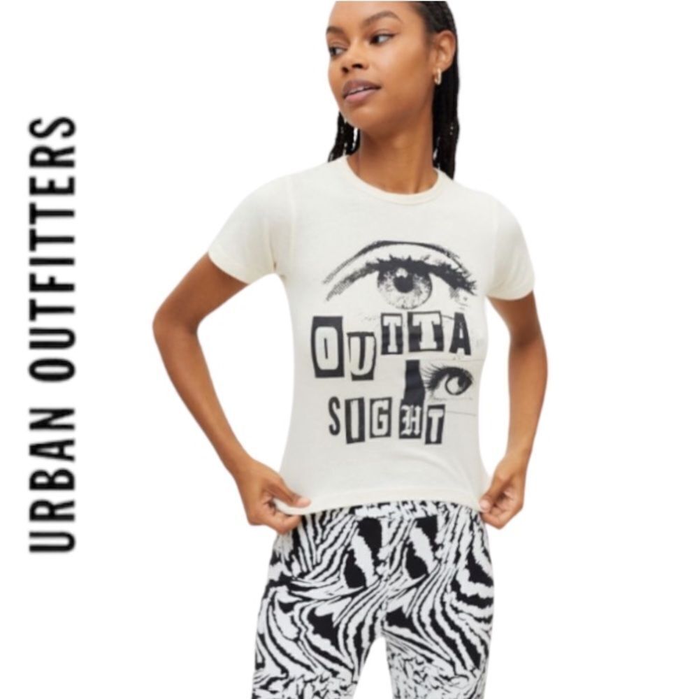 NEW Outta Sight UO Urban Outfitters Cropped Graphic Shirt T-Shirt Tee M L